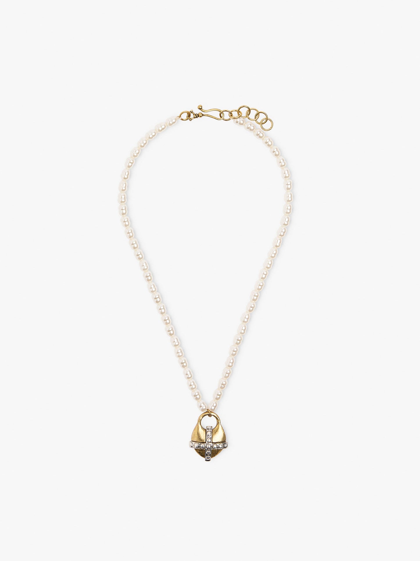 Pearl Necklace With Cross Pendant