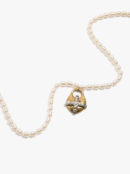 Pearl Necklace With Cross Pendant
