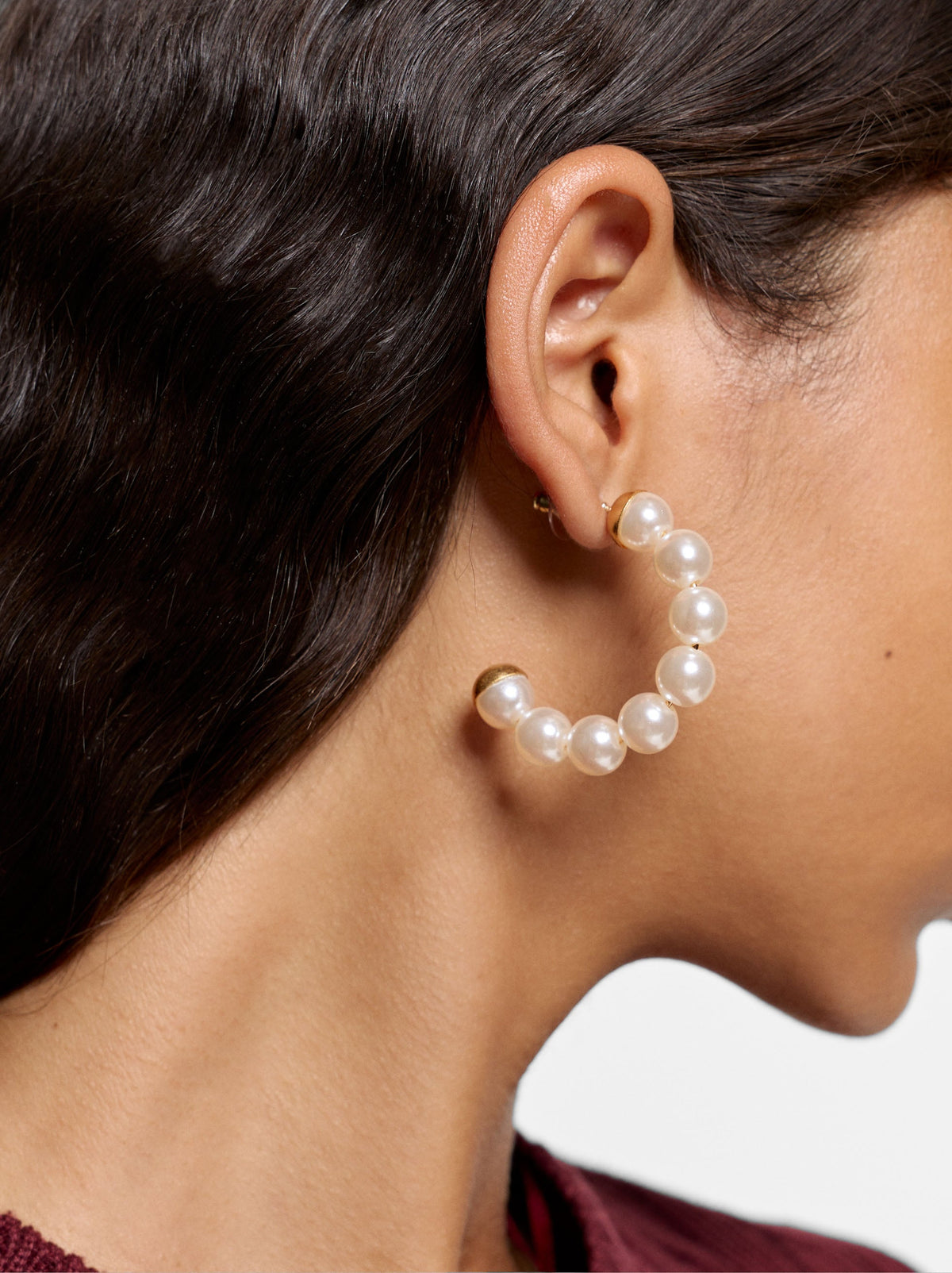 Hoop Earrings With Pearls