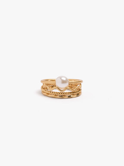Set Of Pearl Rings