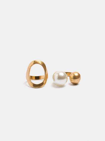 Set Of Hoop And Pearl Rings