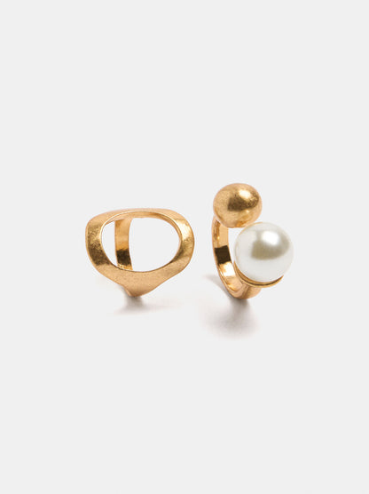 Set Of Hoop And Pearl Rings