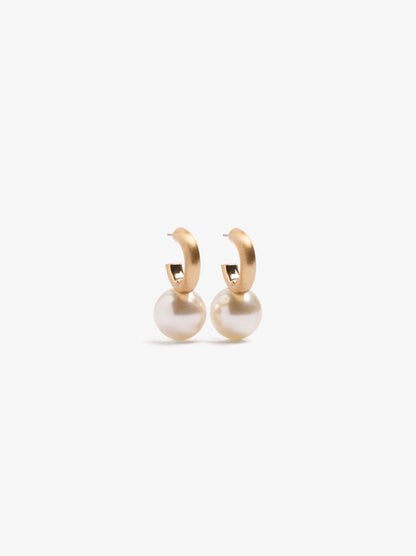 Open Hoop Earrings With Pearl