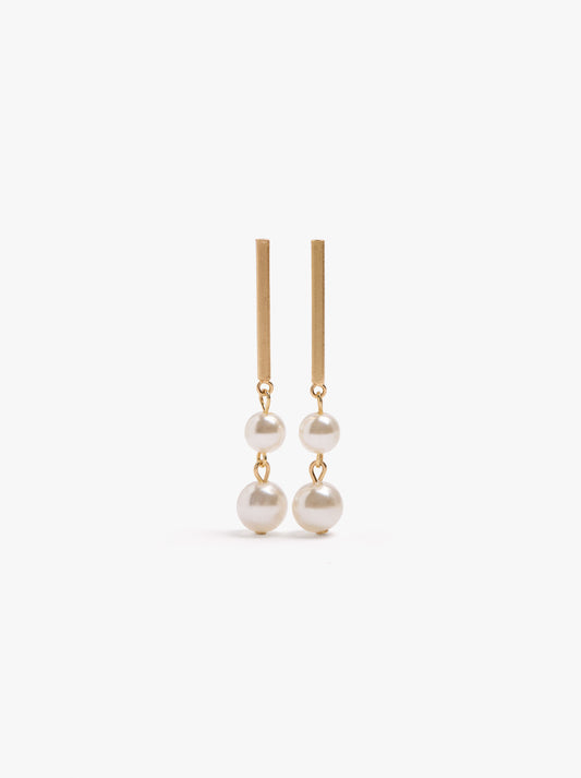 Bar Earrings With Pearls