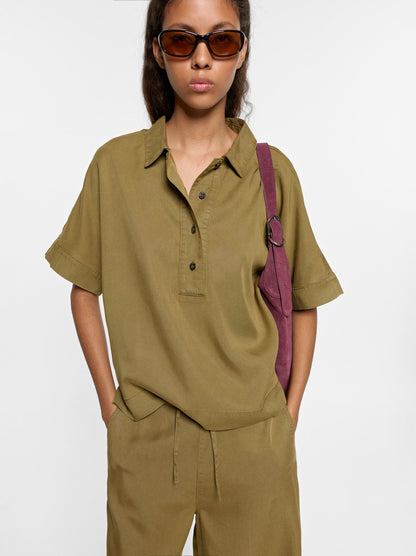Blouse With 100% Lyocell Collar