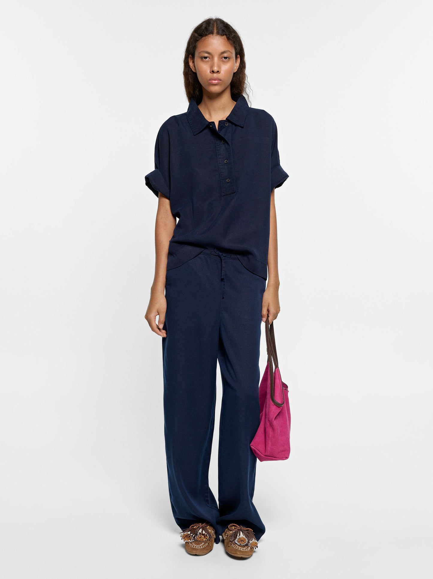 Blouse With 100% Lyocell Collar