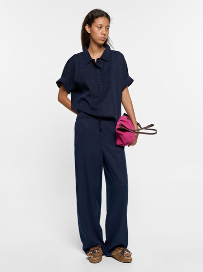 Blouse With 100% Lyocell Collar
