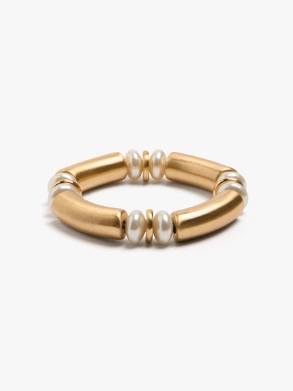 Elastic Bracelet With Pearls