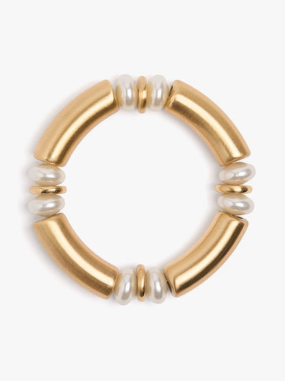 Elastic Bracelet With Pearls