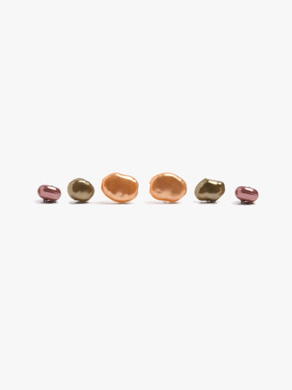 Set Of Multicolor Pearl Earrings