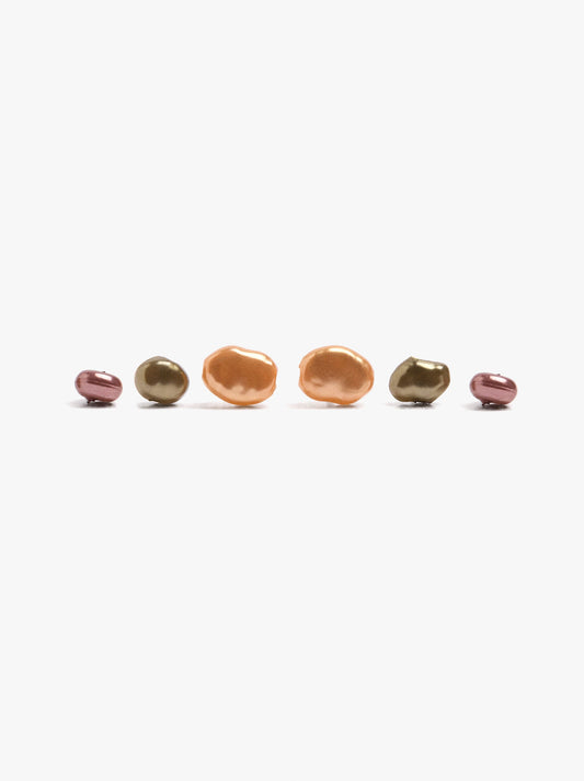Set Of Multicolor Pearl Earrings