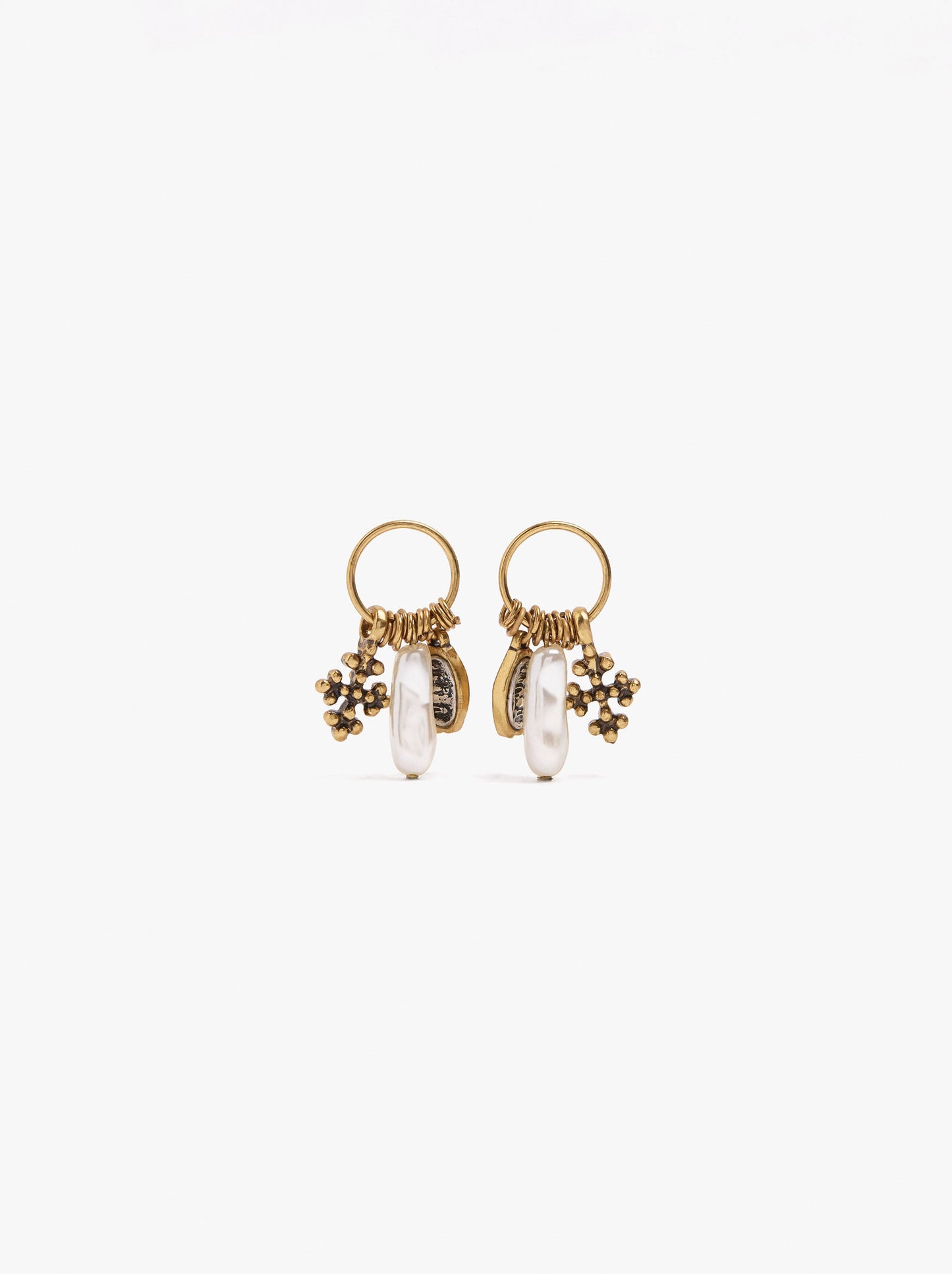 Hoop Earrings With Pearl Pendant