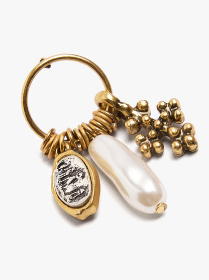 Hoop Earrings With Pearl Pendant