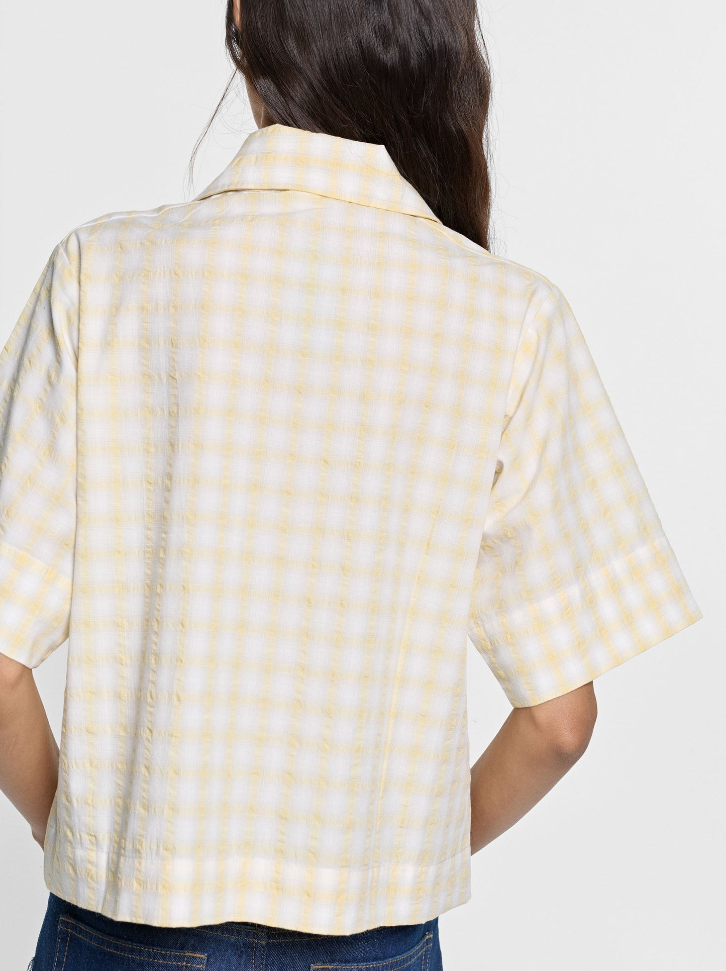 Checked Shirt With Integrated Scarf