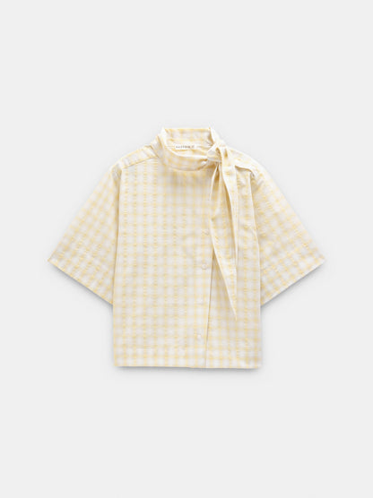 Checked Shirt With Integrated Scarf
