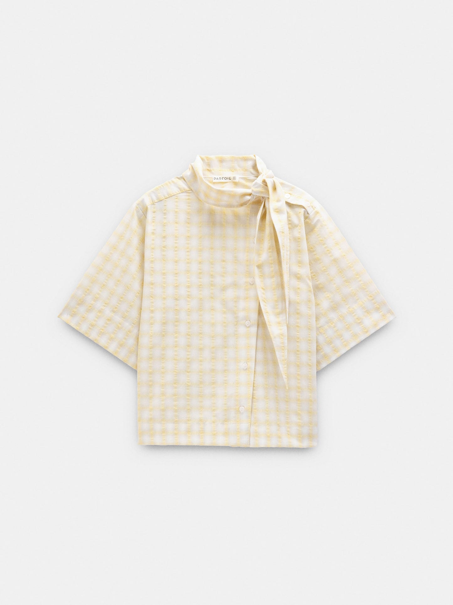 Checked Shirt With Integrated Scarf