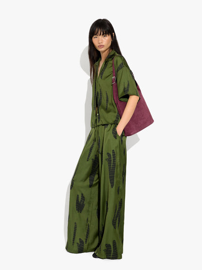 Printed Trousers With Adjustable Drawstring
