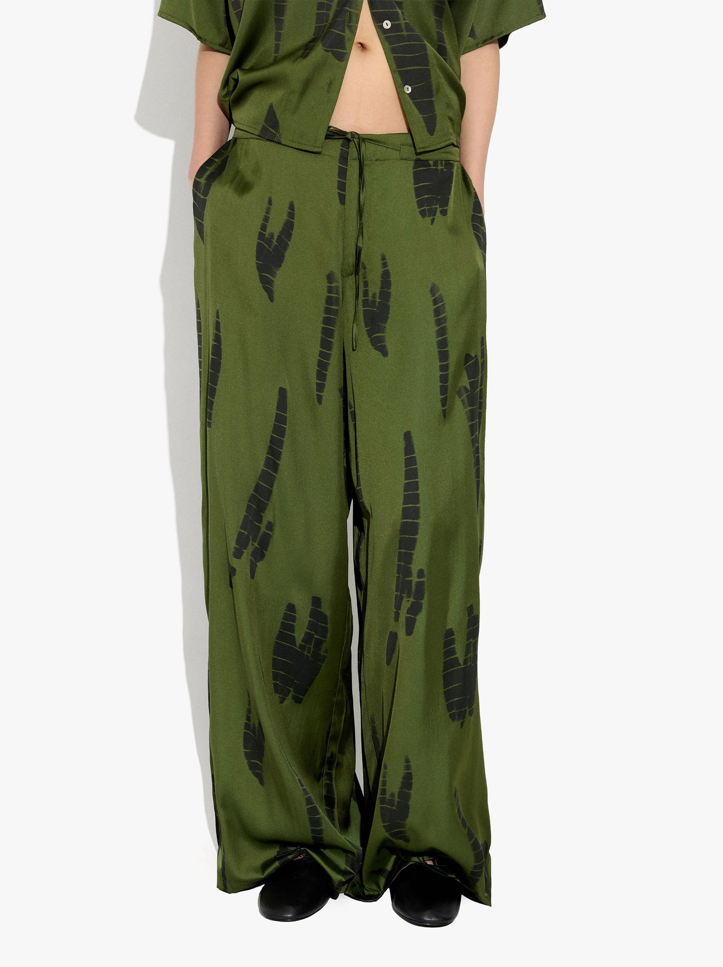 Printed Trousers With Adjustable Drawstring