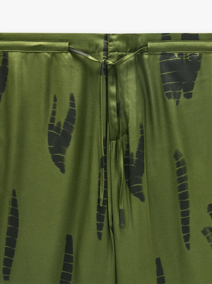 Printed Trousers With Adjustable Drawstring