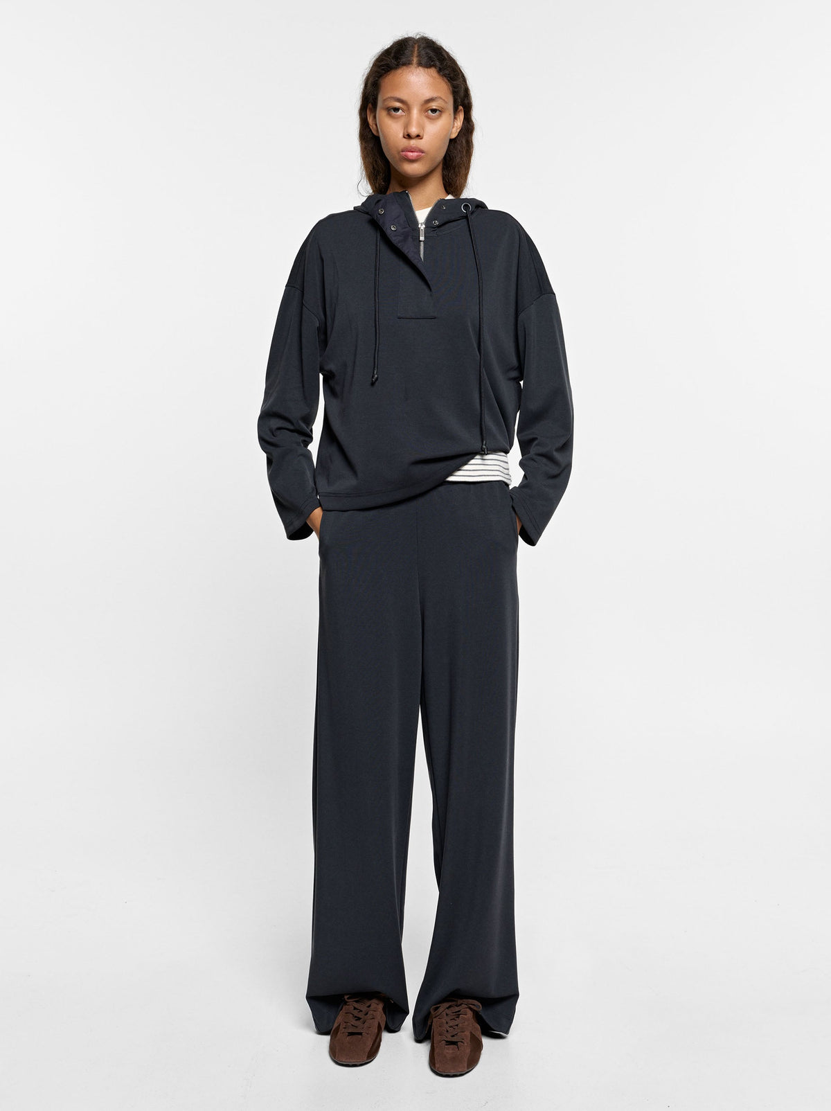 Loose-Fitting Trousers With Elastic Waistband Soft Touch