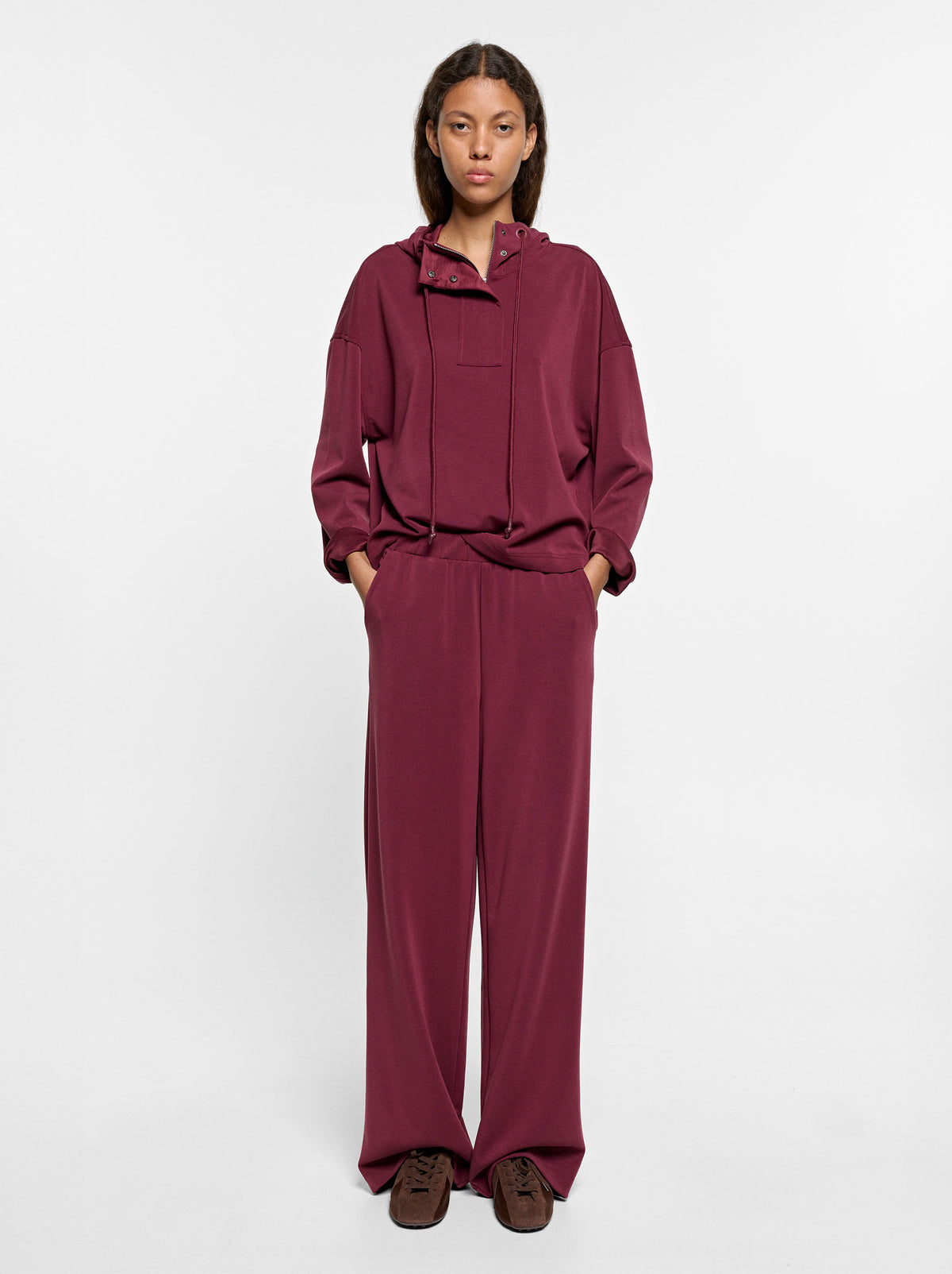 Loose-Fitting Trousers With Elastic Waistband Soft Touch