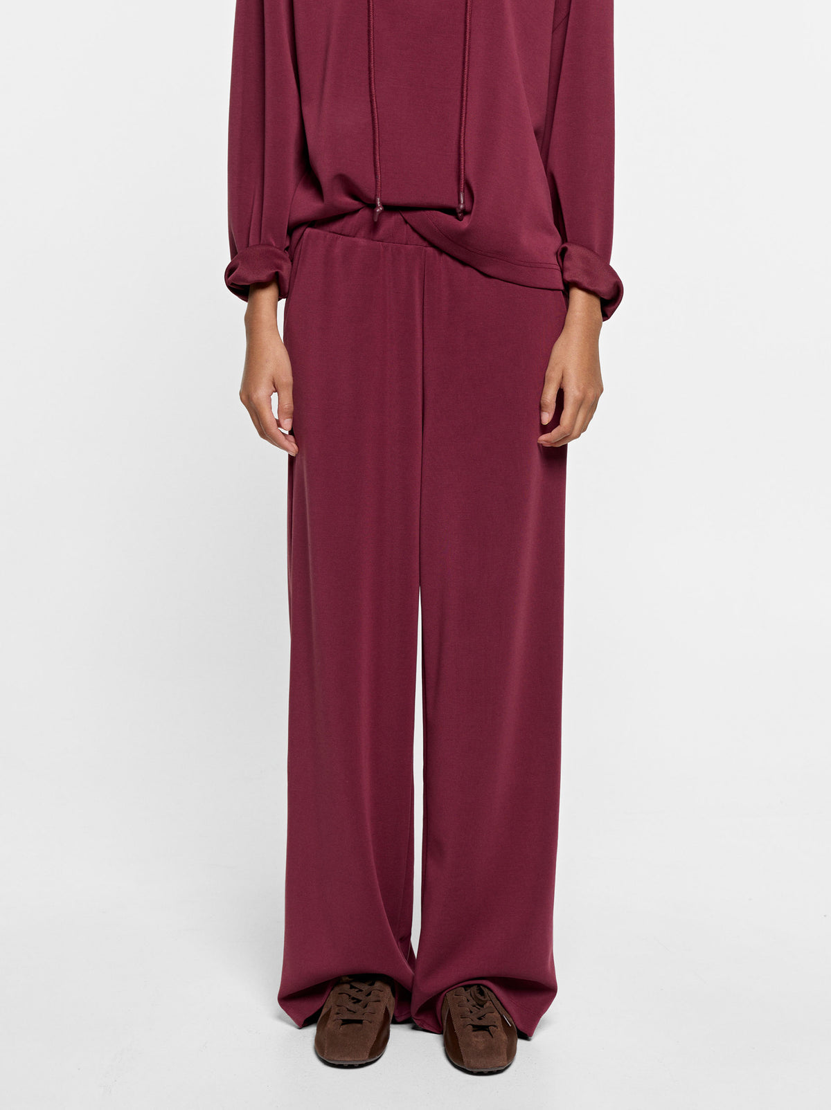 Loose-Fitting Trousers With Elastic Waistband Soft Touch