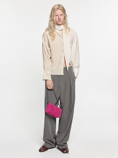 Asymmetric Printed Shirt With Scarf