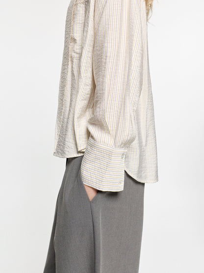 Asymmetric Printed Shirt With Scarf