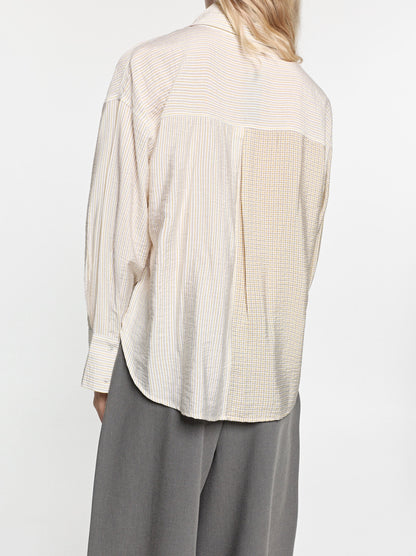 Asymmetric Printed Shirt With Scarf