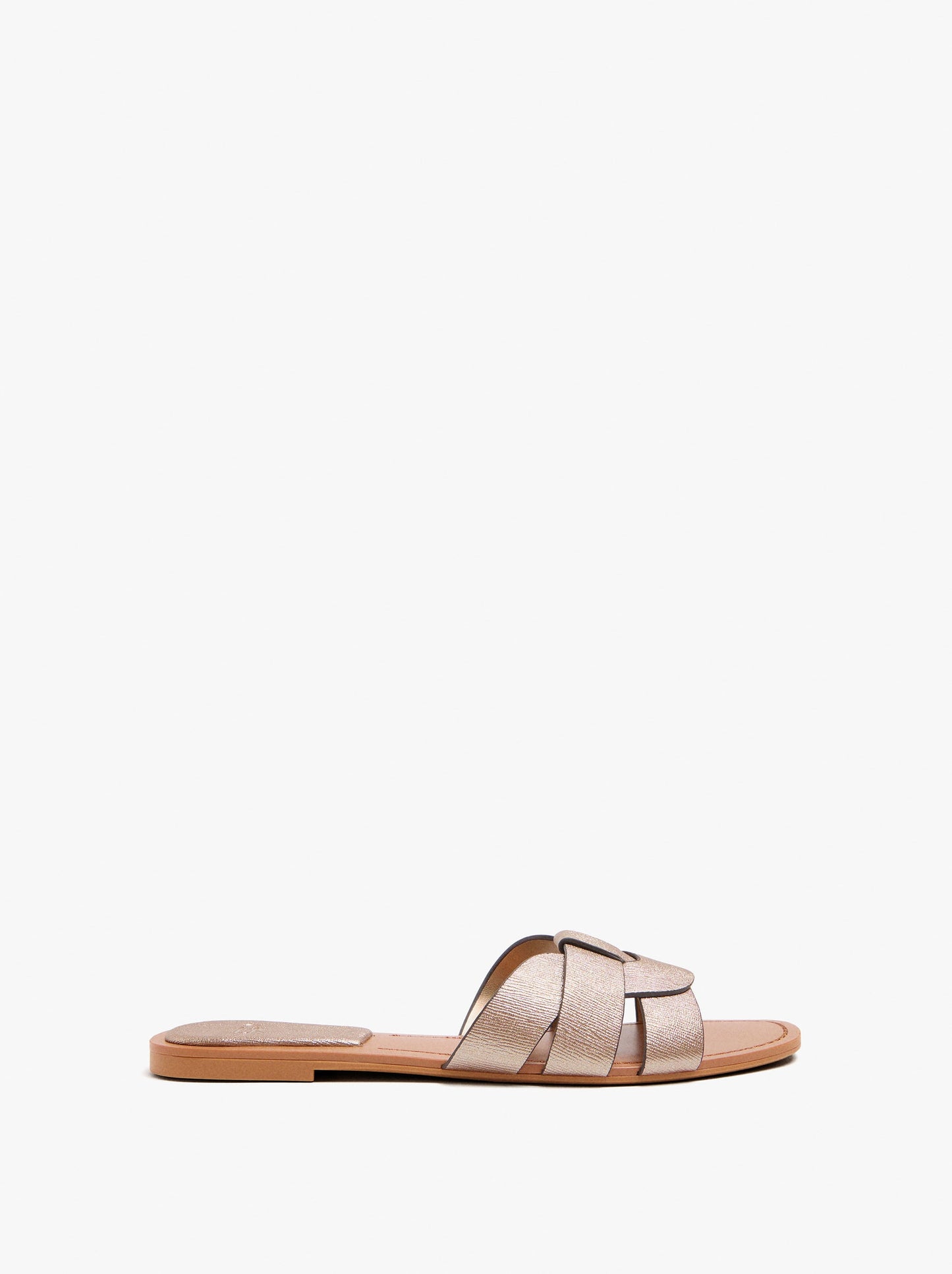 Metallic Crossover Flat Sandals