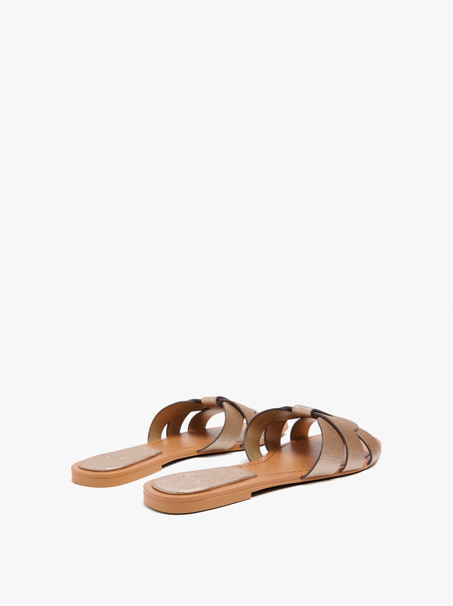 Metallic Crossover Flat Sandals