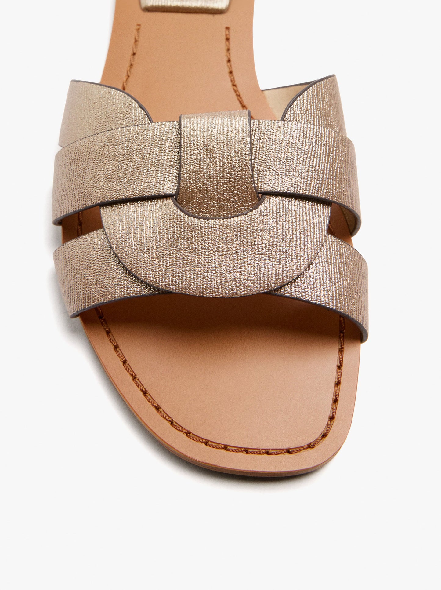 Metallic Crossover Flat Sandals