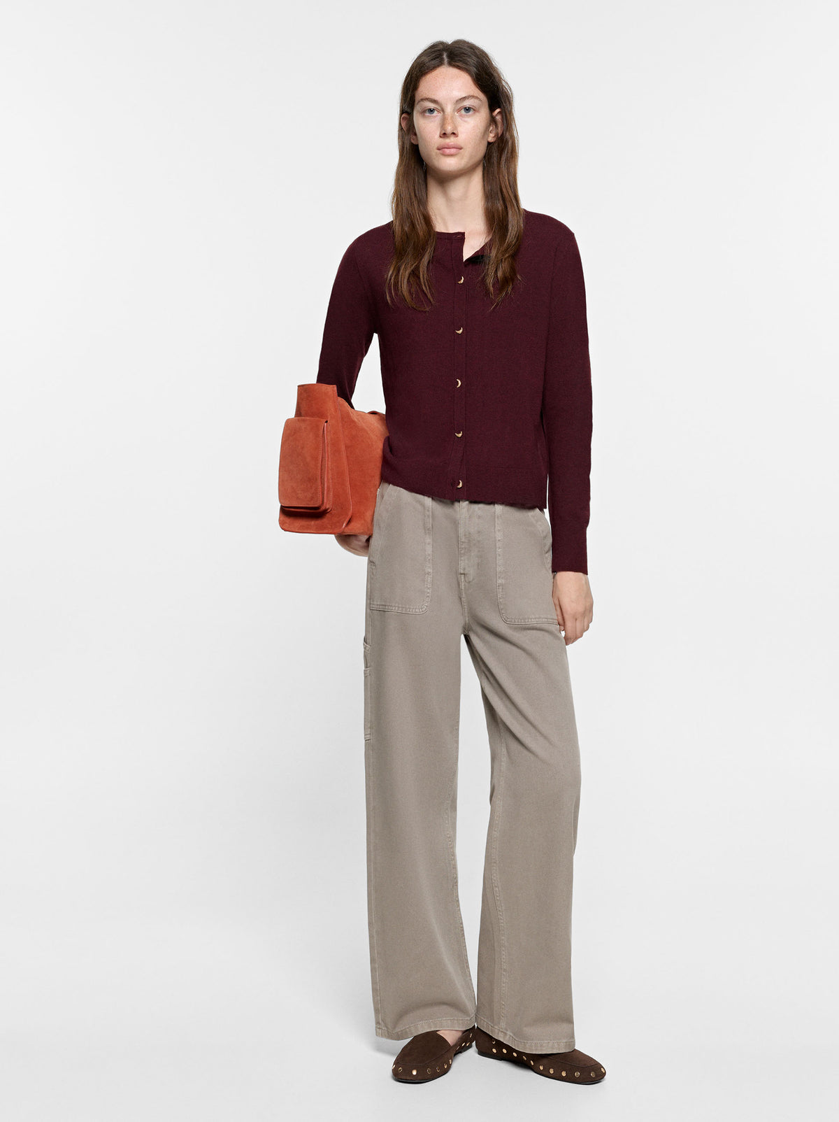 Knit Cardigan With Half-Moon Buttons