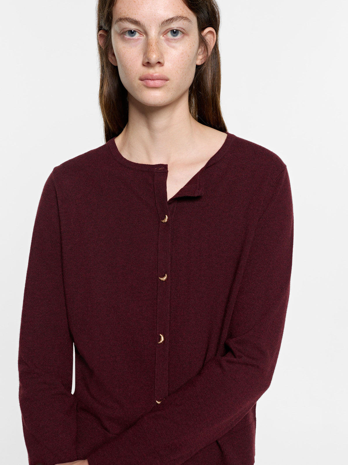 Knit Cardigan With Half-Moon Buttons