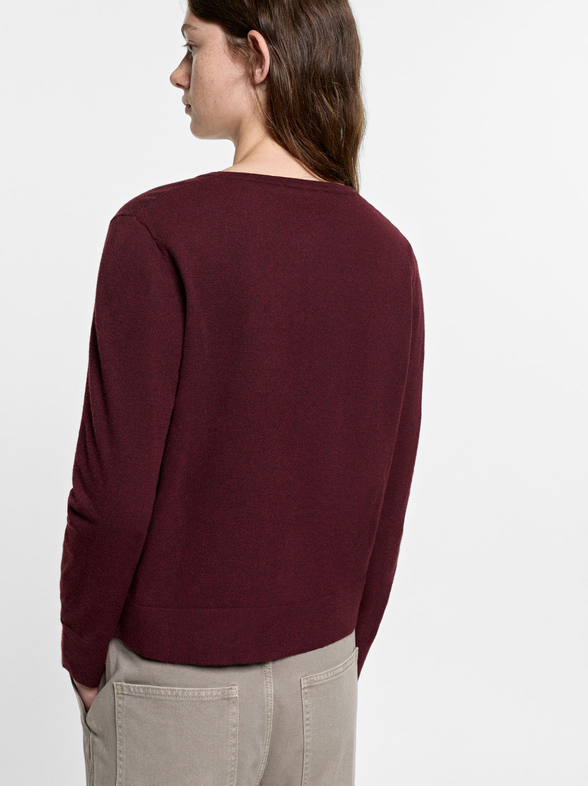 Knit Cardigan With Half-Moon Buttons