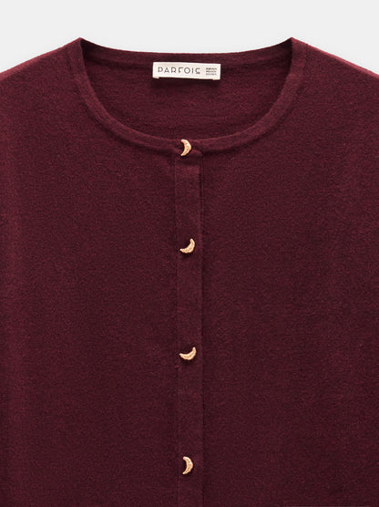 Knit Cardigan With Half-Moon Buttons