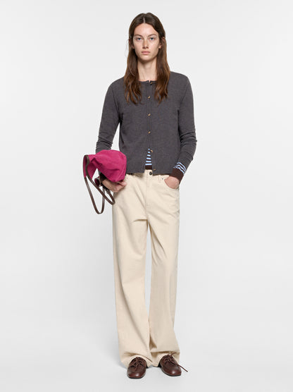Knit Cardigan With Half-Moon Buttons