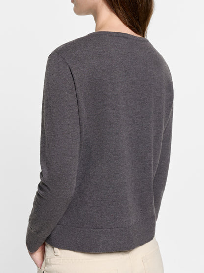 Knit Cardigan With Half-Moon Buttons
