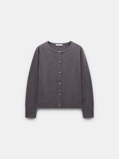 Knit Cardigan With Half-Moon Buttons