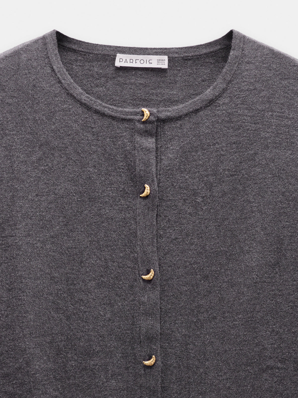 Knit Cardigan With Half-Moon Buttons