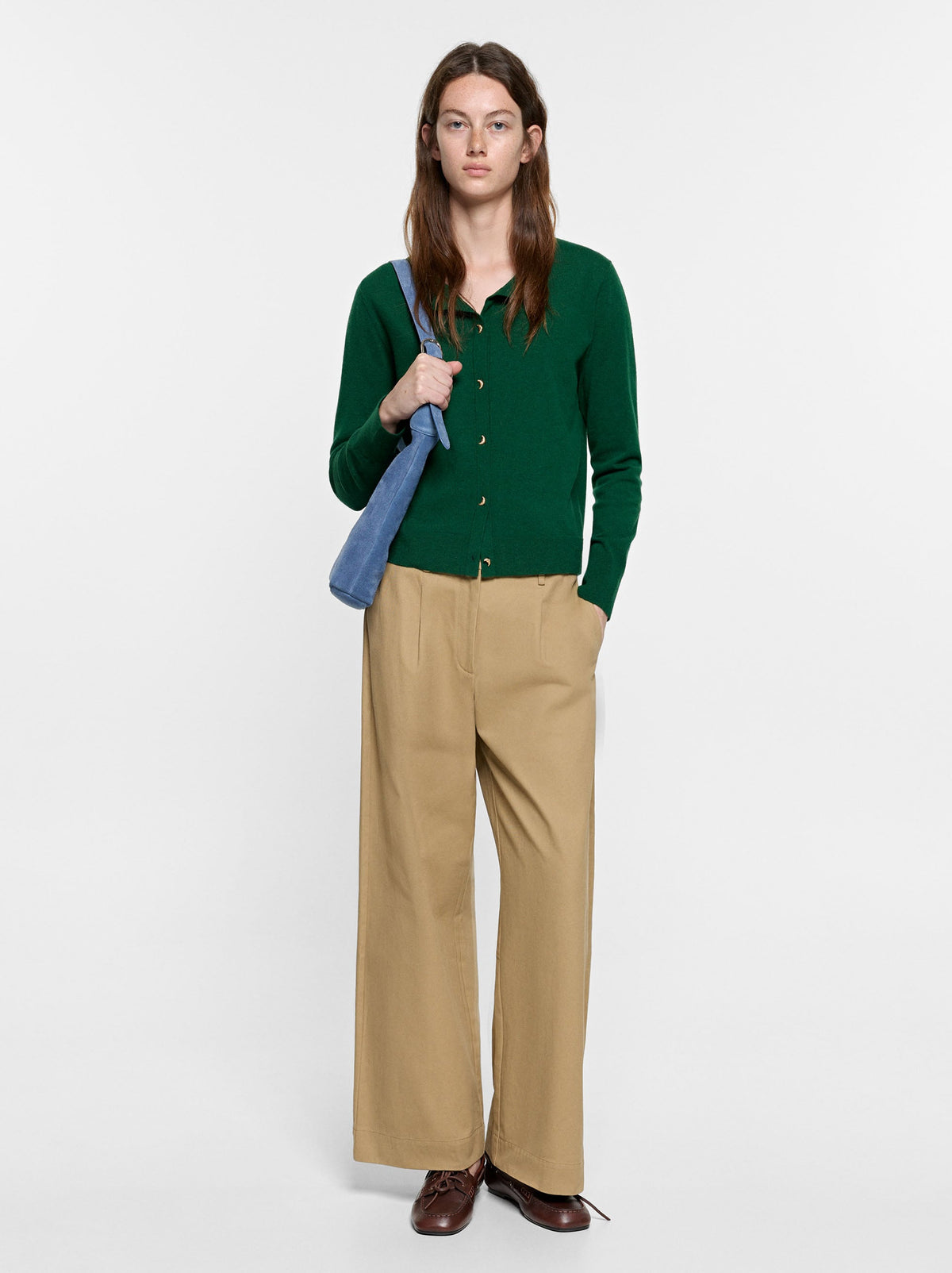 Knit Cardigan With Half-Moon Buttons