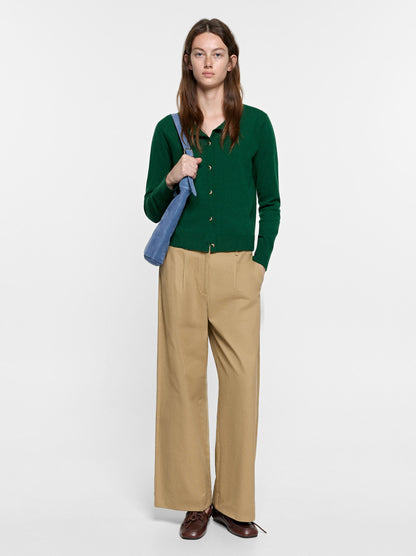 Knit Cardigan With Half-Moon Buttons