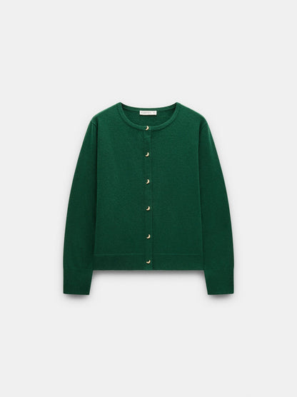 Knit Cardigan With Half-Moon Buttons