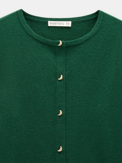 Knit Cardigan With Half-Moon Buttons