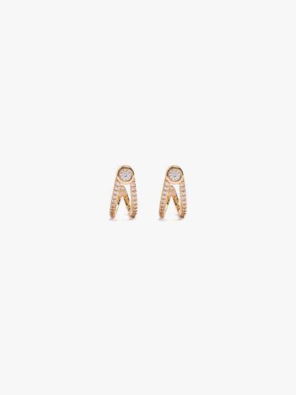 Double Hoop Earrings With Cubic Zirconia