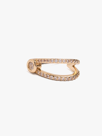 Double Hoop Earrings With Cubic Zirconia