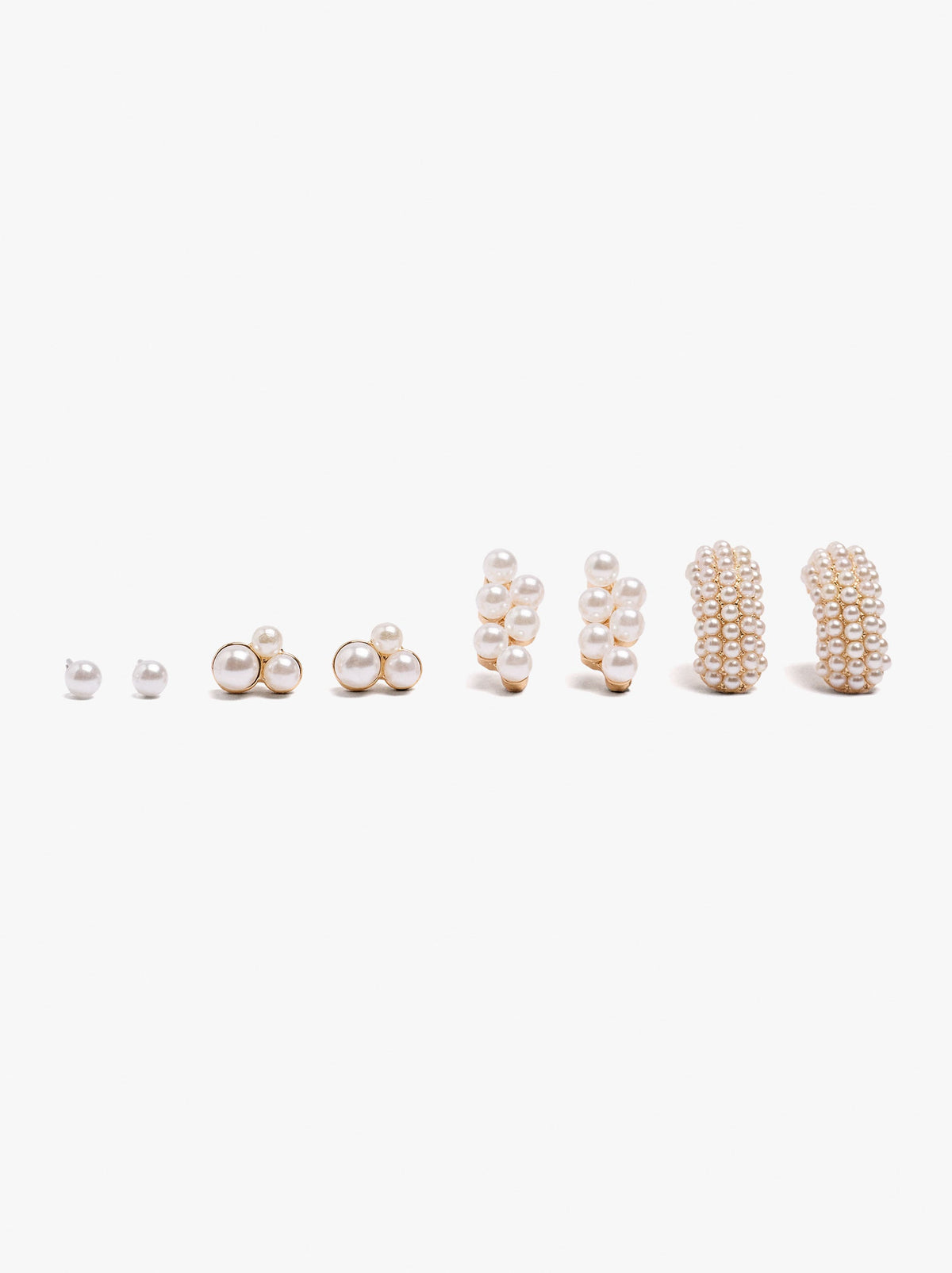 Set Of Pearl-Effect Earrings