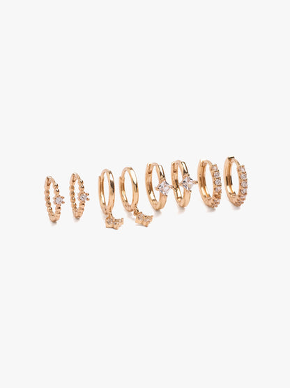 Set Of Hoop Earrings With Cubic Zirconia