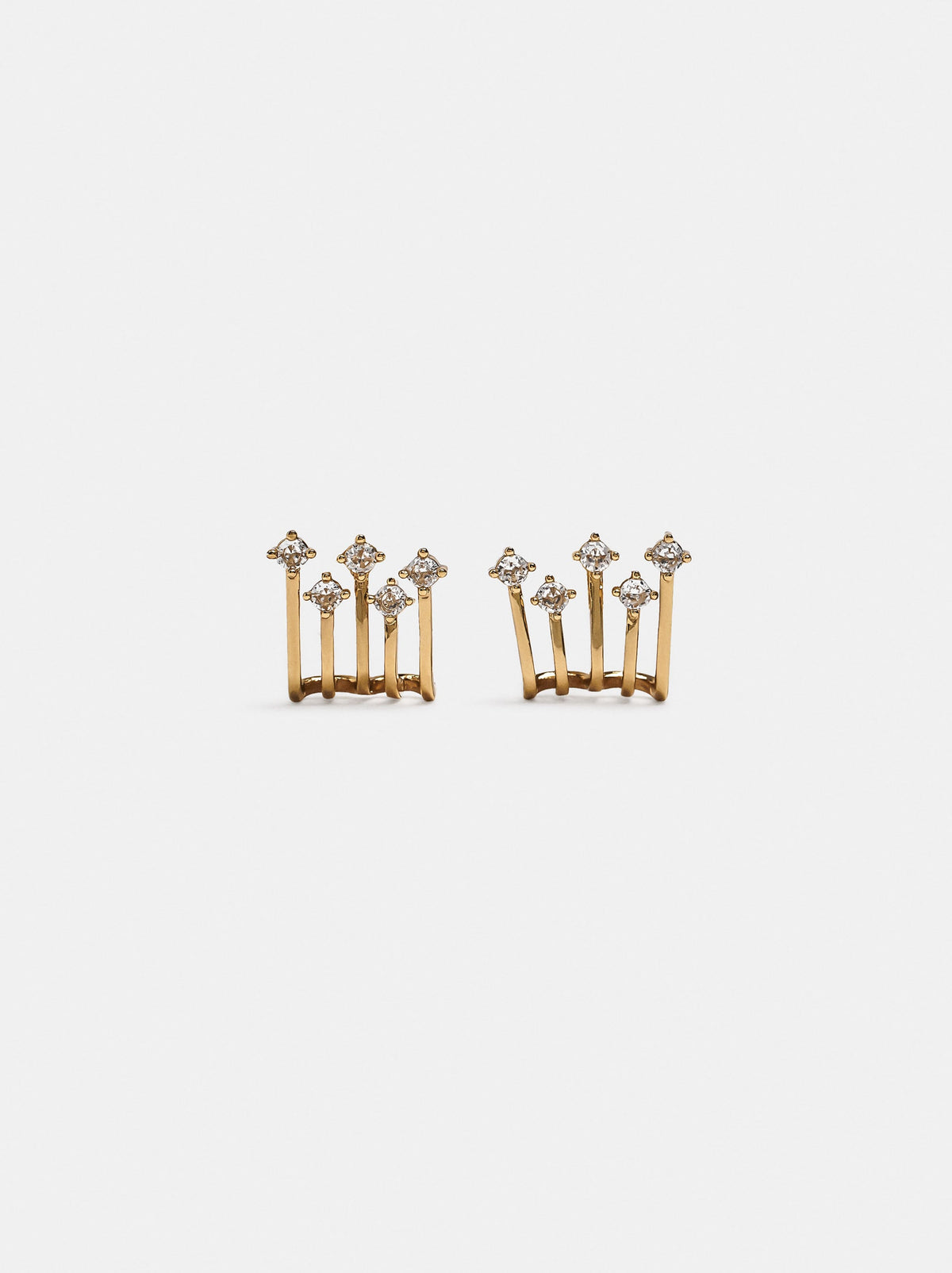 Multi-Hoop Effect Earrings With Crystals