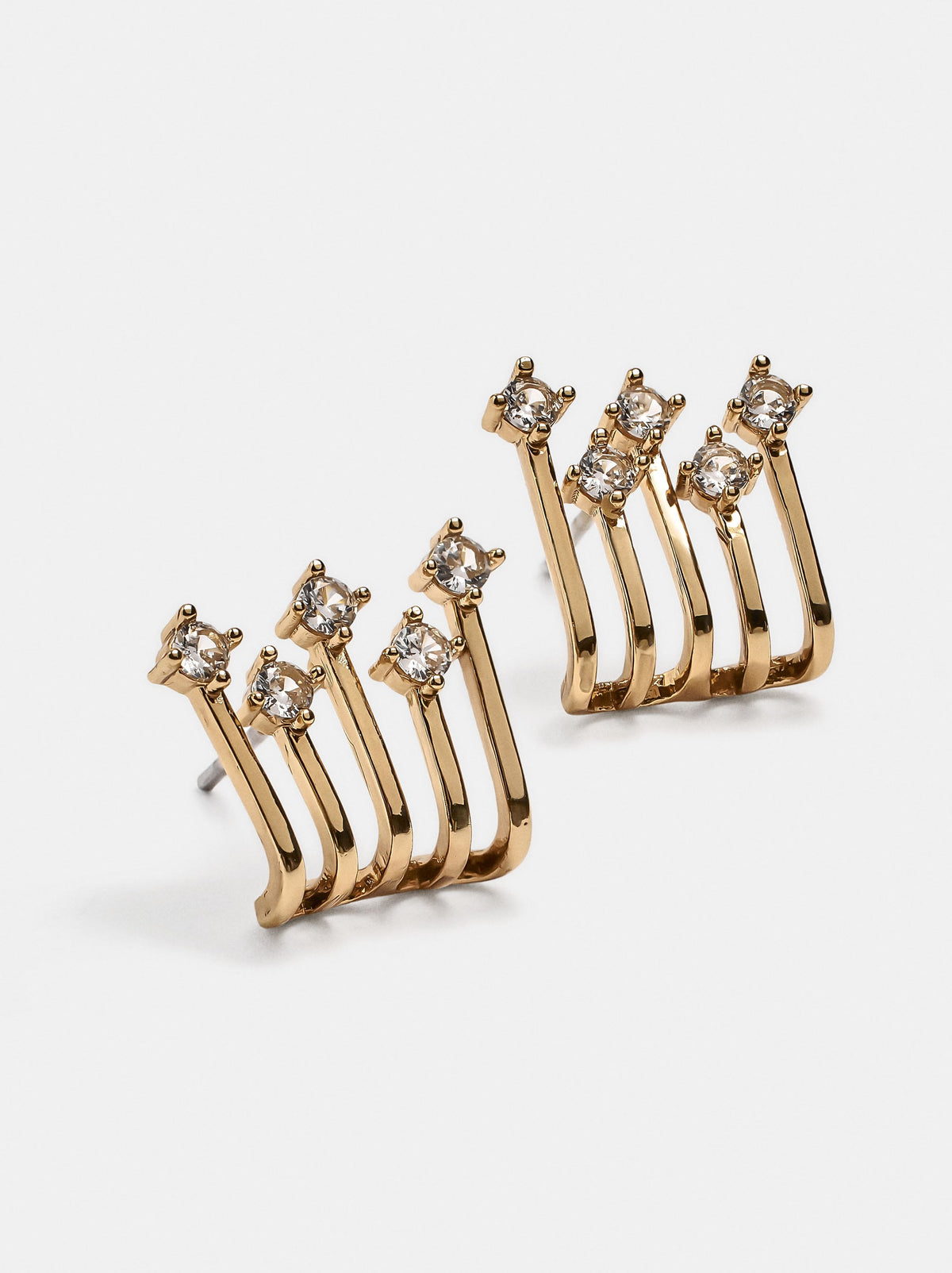 Multi-Hoop Effect Earrings With Crystals